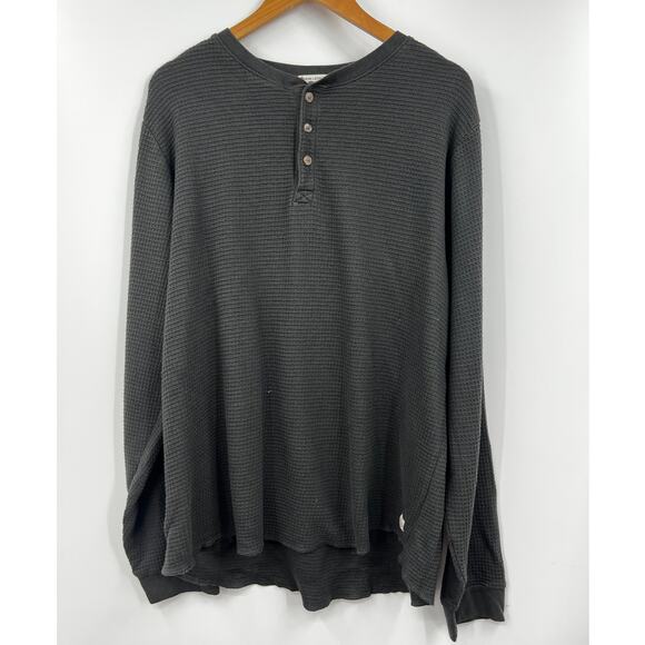 Marine Layer Other - Marine Layer Mens Waffle Knit Henley‎ Long Sleeve Sweater Gray Size XL
